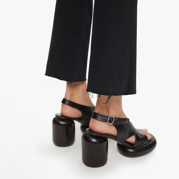 Mother The Hustler Ankle Fray Jean High Waist Flare Raw Hem Not Guilty Black 27 - Picture 4 of 16